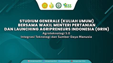 Studium Generale Bersama Wakil Menteri Pertanian Republik Indonesia