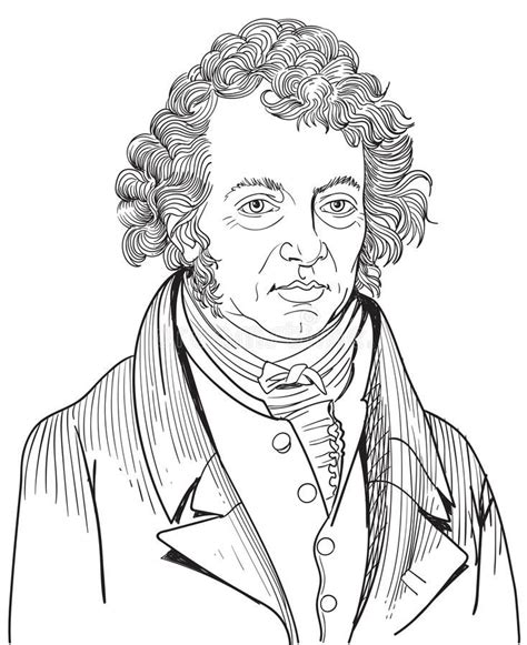 Andre Marie Ampere Cartoon Portrait Vector Stock Illustration Ampere