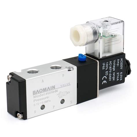 Válvula de aire solenoide neumática Baomain 4V210 06 AC220V 3 5VA 5