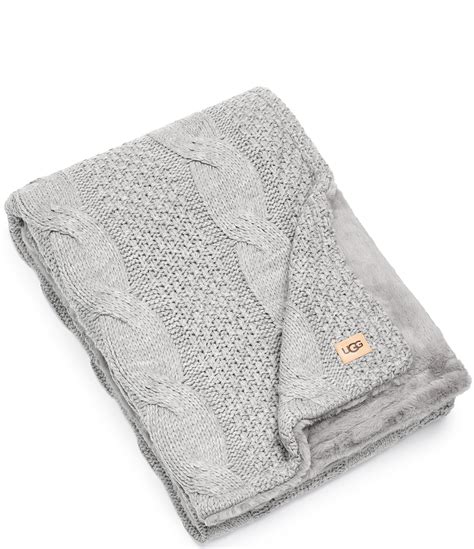 Ugg Erie Cable Knit Faux Fur Throw Hamilton Place
