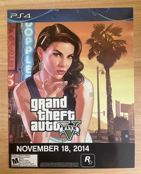 Grand Theft Auto V 5 Magnetic Promo Poster 17x13 Rare Rockstar