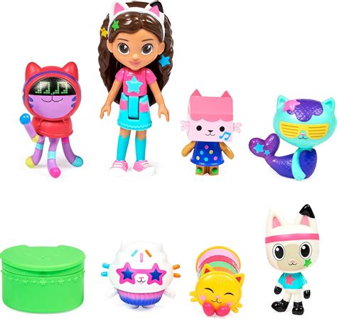 Buy Gabby's Dollhouse, Dance Party Theme Figure Set with a Gabby Doll, 6 Cat Toy Figures and ...