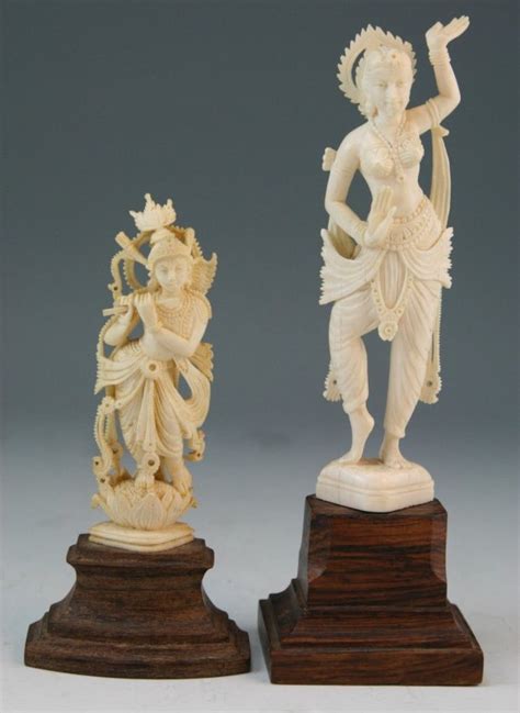 Two Indian Antique Ivory Carvings : Lot 283