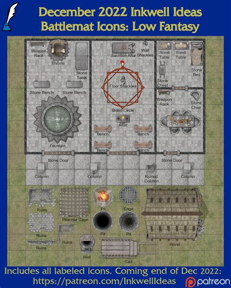 Low Fantasy Battlemat And Settlement Patreon Map Icons Preview Inkwell