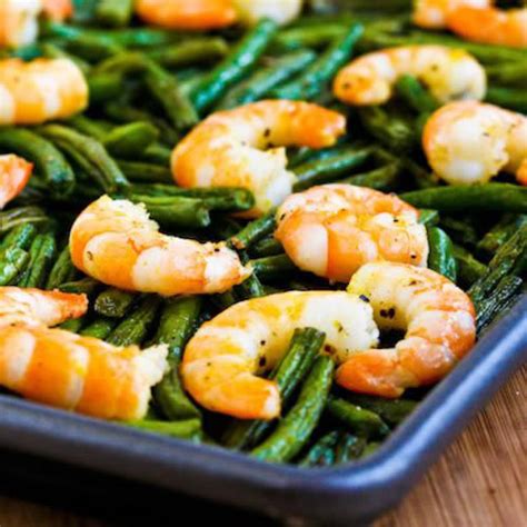 Spicy Roasted Green Beans Or Broccoli And Shrimp Sheet Pan Meal Kalyns Kitchen