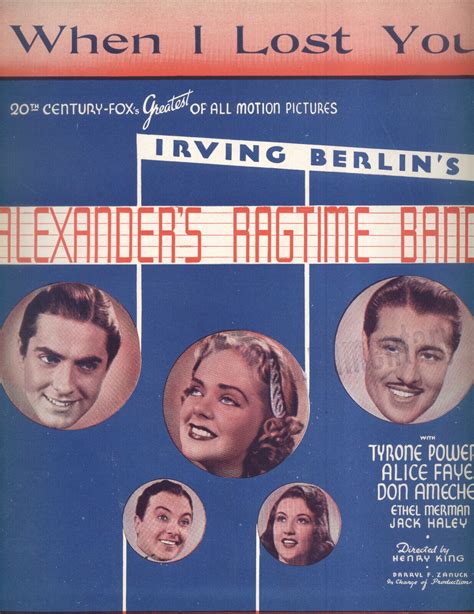 Alexanders Ragtime Band Sheet Music When I Lost You Alice Faye Ethel Merman Ebay