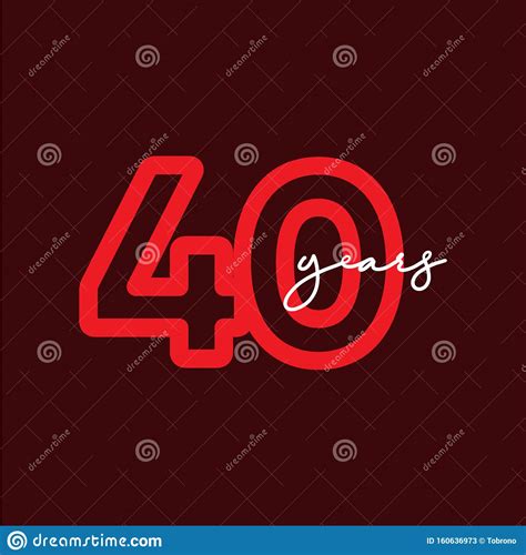 40 Years Anniversary Celebrations Vector Template Design Illustration Stock Vector