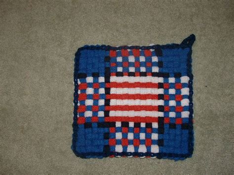 Woven Potholder Patriotic Pattern Potholder Patterns Potholder