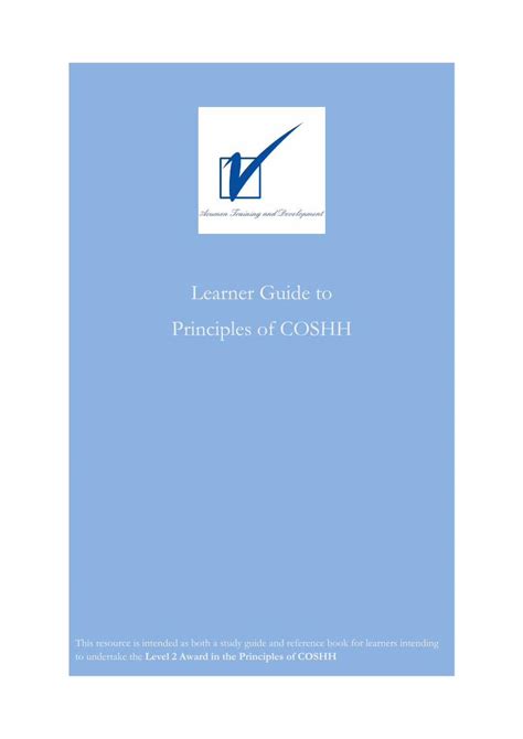 PDF Learner Guide To Principles Of COSHH Vocational Training