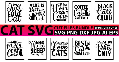 Cat Svg Bundle Bundle · Creative Fabrica