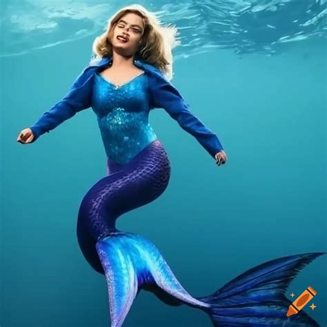 Emilia Clarke As A Blue Mermaid With A Hoodie On Craiyon