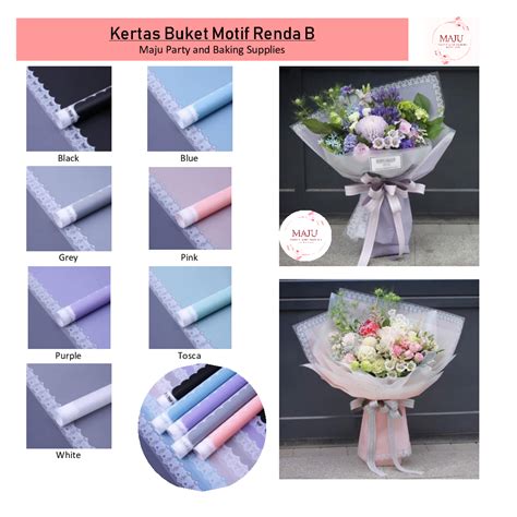 Jual Kertas Buket Motif Renda B Flower Wrapping Lace Frame Kertas