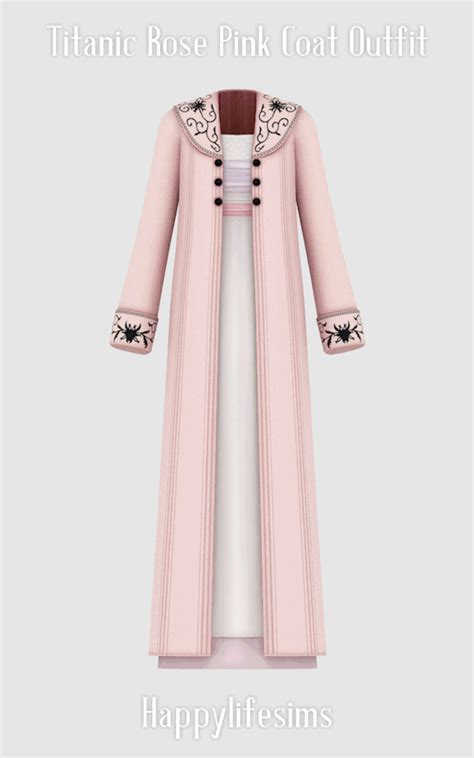 Lonelyboy TS4 Titanic Rose Pink Coat Set Happylifesims On Tumblr