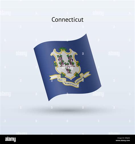 State Of Connecticut Flag Waving Form On Gray Background Vector Illustration Stock Vector Image