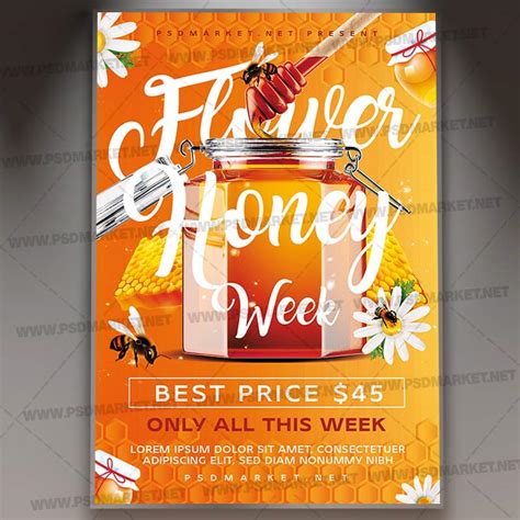 Download Flower Honey Psd Template Flyer Psdmarket