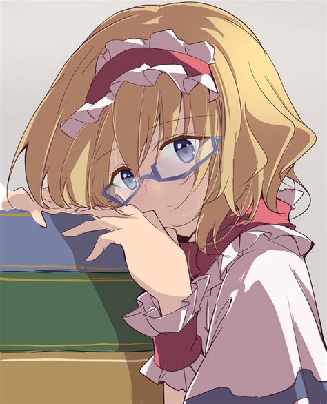 The Big Imageboard Tbib 1girl Alice Margatroid Bangs Blonde Hair Blue Dress Blue Eyes Book