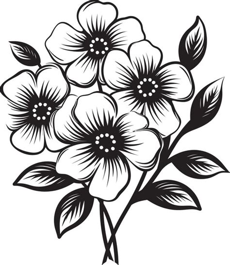 Un Dibujo En Blanco Y Negro De Flores Con Las Palabras Flores