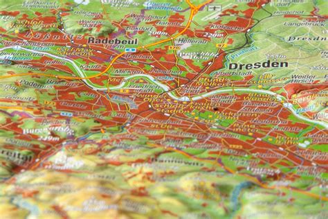 D Reliefpostkarte Dresden Georelief Vertriebs Gbr Dresden