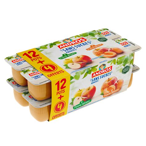 Compote Pomme Et Pomme Abricot Sans Sucres Ajout S Andros Les Pots