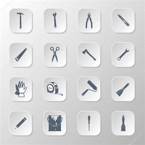 Set Icons Hand Tools Stock Vector Image By Threecvet Gmail