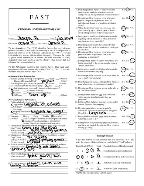 EAB4764 FAST 2024 F A S T Functional Analysis Screening