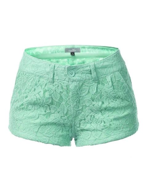 9xis Womens Fashionable Colored Lace Mini Shorts In Mint Green Womens