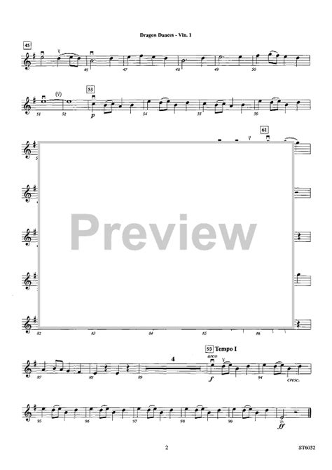 Dragon Dances Violin 1 Sheet Music For String Orchestra Sheet Music Now