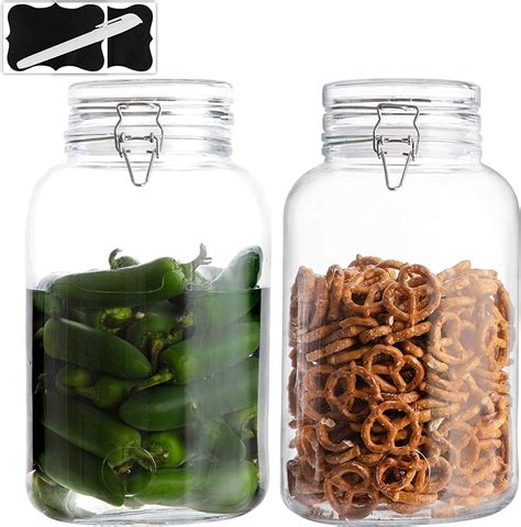 Glass Jars With Airtight Lid Glass Airtight Food Storage Containers Clear Leak Proof Rubber