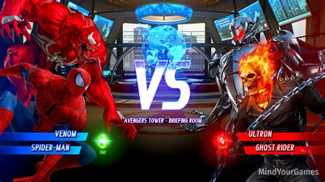 Red Venom Spider Man Vs Ghost Rider Ultron Marvel Vs Capcom 4K