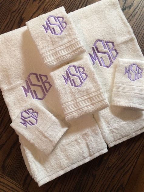 Monogrammed Bath Towels Wedding Gift : Monogrammed Luxury Bath Towel Set Hand Towels Wedding ...