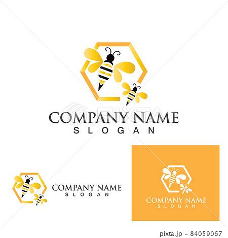 Honeycomb bee logo and symbol epsのイラスト素材 84059067 PIXTA