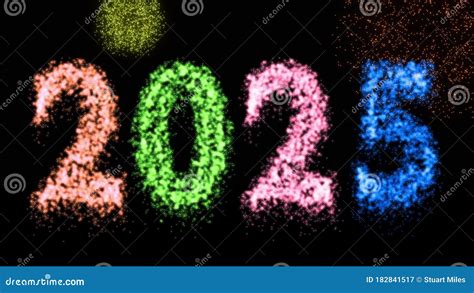 Happy New Year Fireworks 2025 Eve Celebration Party Event 3d