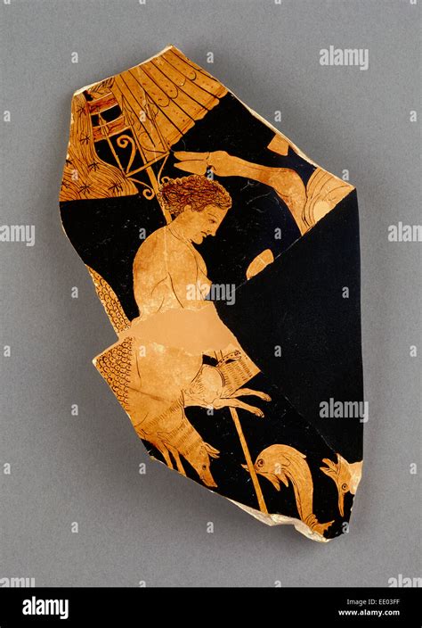 Fragment Of An Apulian Red Figure Bell Krater Black Fury Group Greek