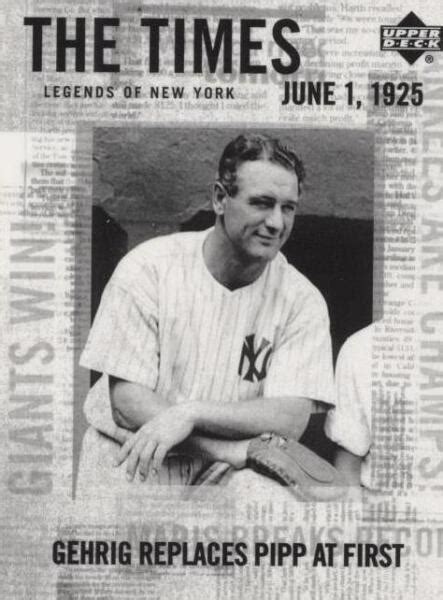 Upper Deck Legends Of New York The Times Lou Gehrig For