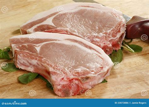 Raw Pork Chops Royalty Free Stock Image Image 23073886