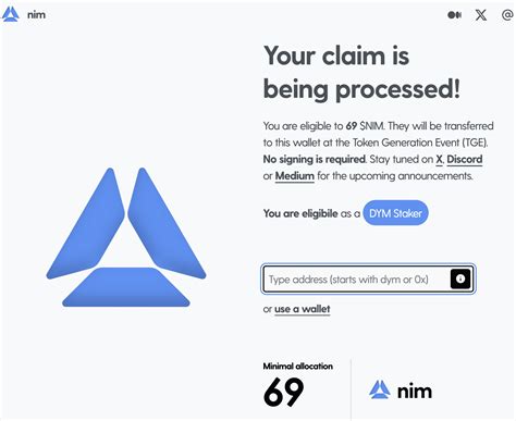 Claim The 1st Nim Airdrop Now Thanks To Dym Staking Coinpri