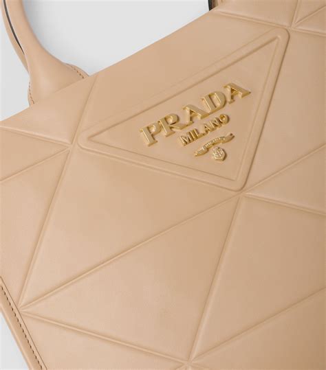 Womens Prada Neutral Small Leather Symbole Tote Bag Harrods Uk