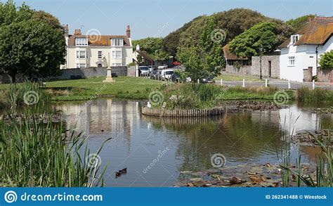 Glorious View Of The Rottingdean Pond On A Bright Sunny Day In Summer