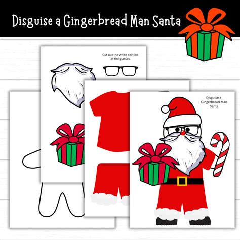 Disguise A Gingerbread Man Santa Santa Gingerbread Disguise Printable