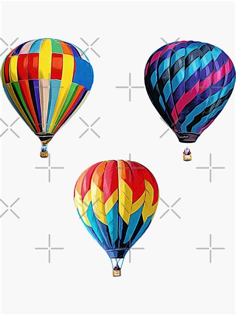 Colorful Rainbow Hot Air Balloon Sticker Sheet Set Collection Pack