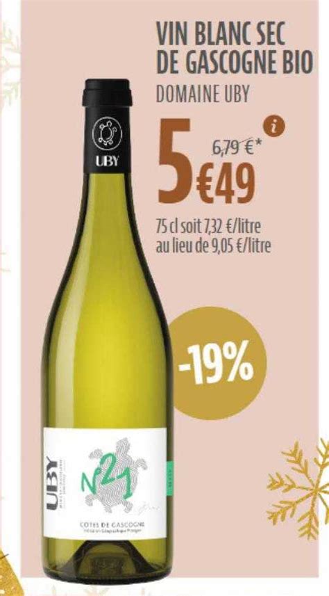 Promo Vin Blanc Sec De Gascogne Bio Domaine Uby Chez La Vie Claire