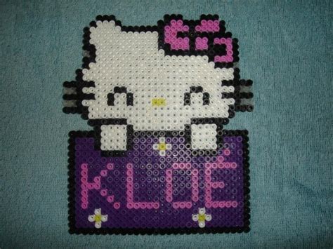 Hello Kitty Avec Prénom Kloé Créations Perles à Repasser Hama De