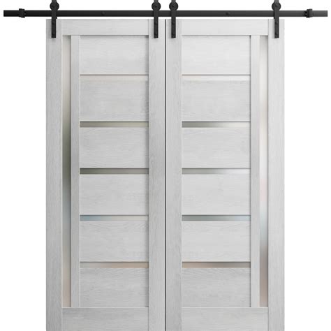 Sturdy Double Barn Door 48 X 96 Inches Quadro 4088 Light Grey Oak