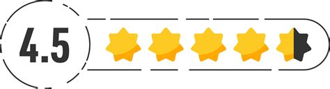 Rating Star Badge With Gold Stars And Numbers 22221452 Png