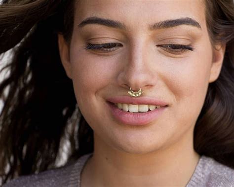 14k Solid Gold Septum Ring Tribal Septum Ring Indian Nose Piercing