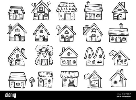Cartoon Style House Icons Stock Vector Image And Art Alamy