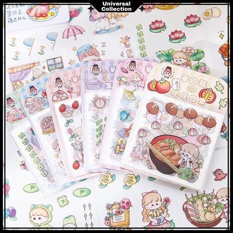 Jual 20 LEMBAR STICKER AESTHETIC LUCU DESIGN DIY STICKER TUMBLER