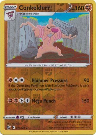 CONKELDURR 075 163 BATTLE STYLES POKEMON REVERSE HOLO NM EBay