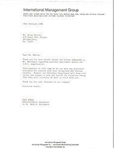 Letter From Judy Stott To Brian Harris Digital Commonwealth