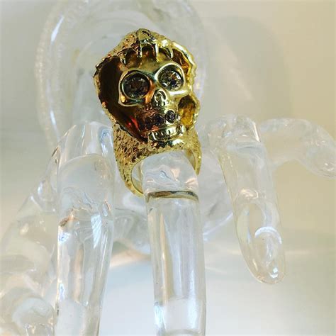 Alexander Mcqueen Huge Rare Skull And Snake Ring With Swarovski Crystal